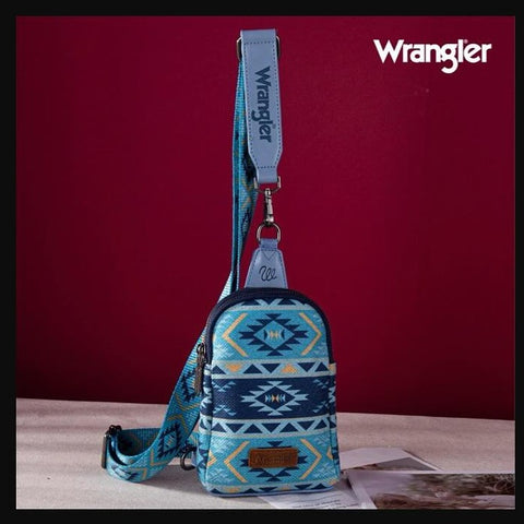 Wrangler Aztec Print Crossbody Sling Chest Bag